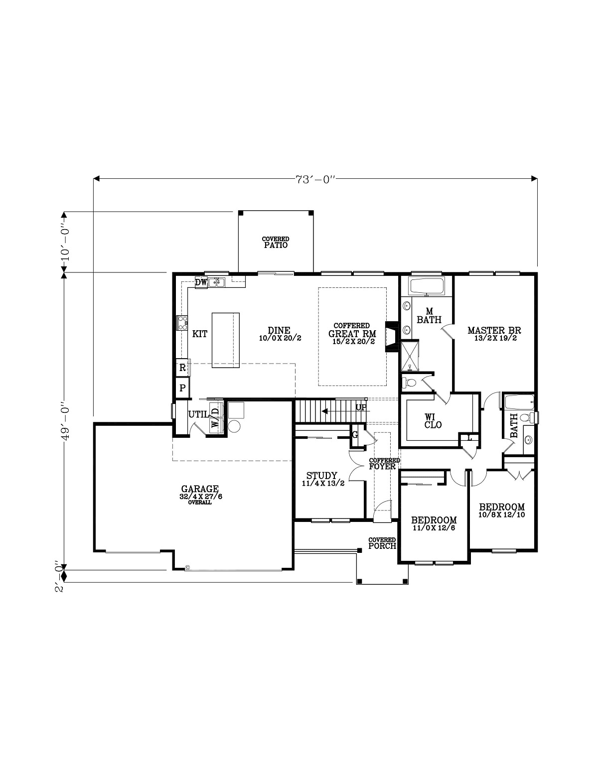 Country Craftsman Ranch Southern Traditional Level One of Plan 44684