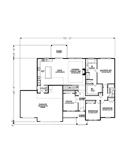House Plan 44684 First Level Plan