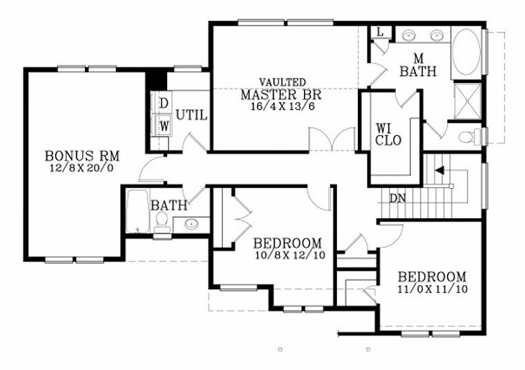 Country Craftsman Farmhouse Southern Traditional Tudor Level Two of Plan 44687