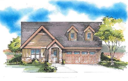 Ranch Southern Traditional Elevation of Plan 44691