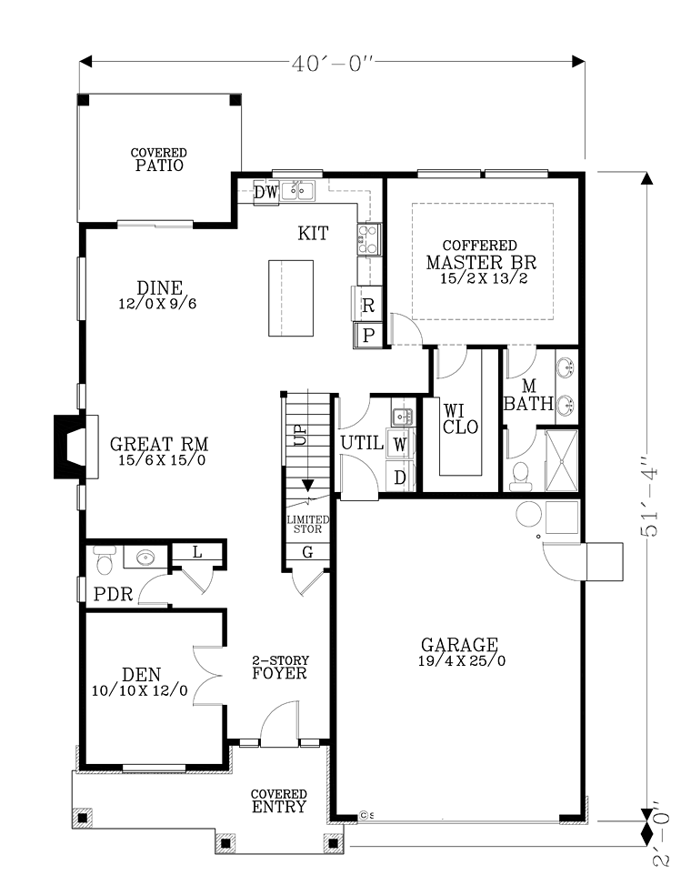 Country Craftsman Traditional Level One of Plan 44692