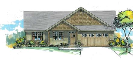 Country Ranch Traditional Elevation of Plan 44695