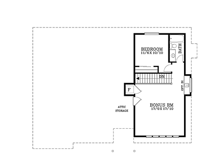 House Plan 44698 Second Level Plan