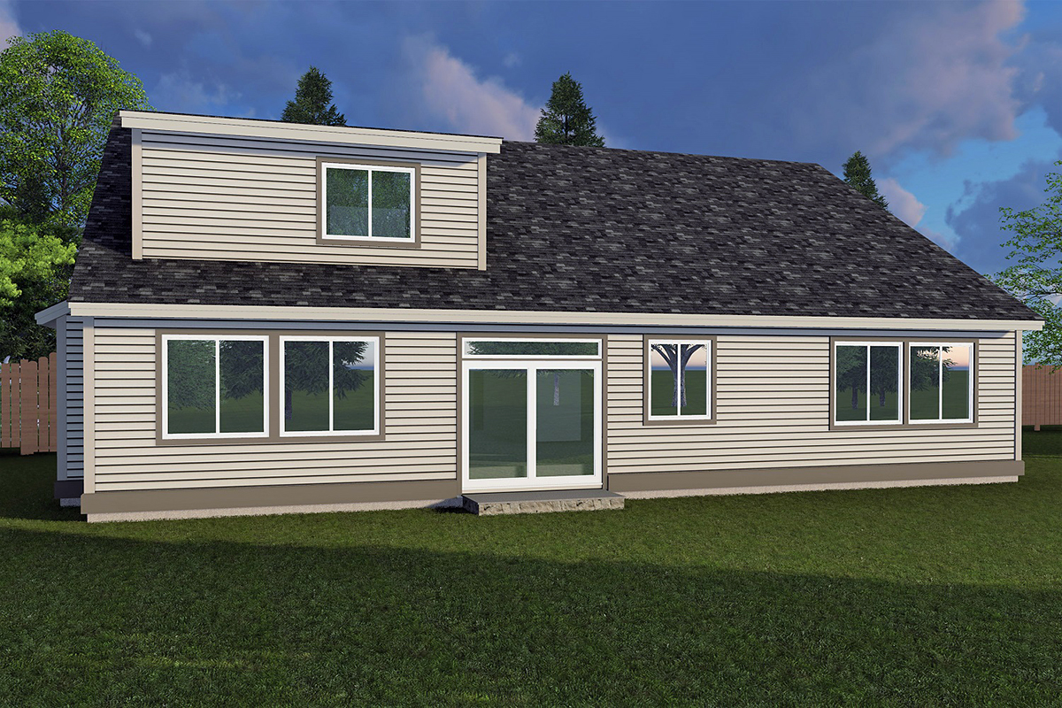 Country Craftsman Traditional Rear Elevation of Plan 44698