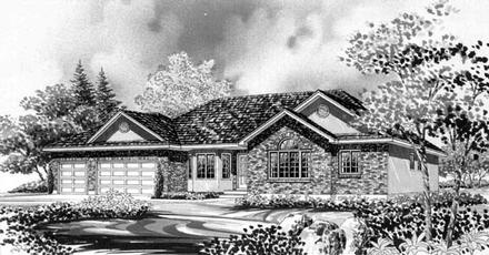 Ranch Elevation of Plan 44804