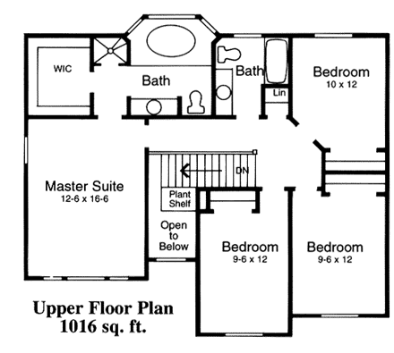 House Plan 44811 Second Level Plan