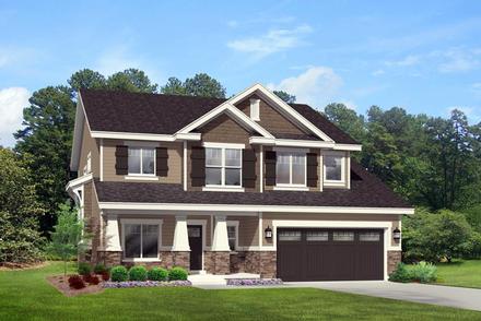 Country Craftsman Southern Traditional Elevation of Plan 44818