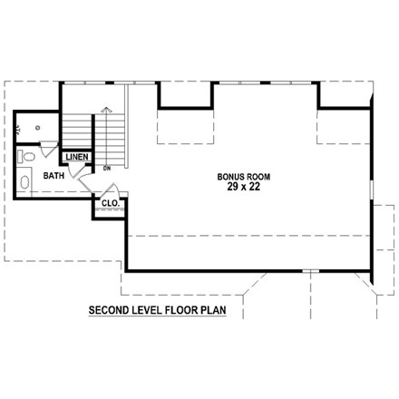 Garage Plan 44905 - 2 Car Garage Apartment Second Level Plan