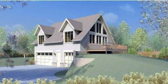 Garage-Living Plan 44912 Elevation