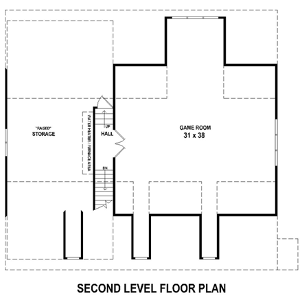 Garage Plan 44918 - 4 Car Garage Second Level Plan