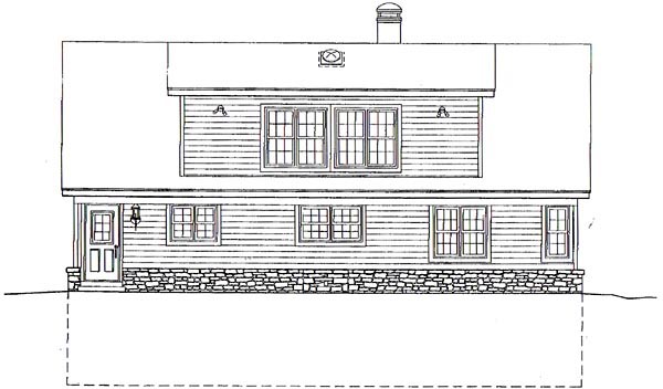 Country Rear Elevation of Plan 44919