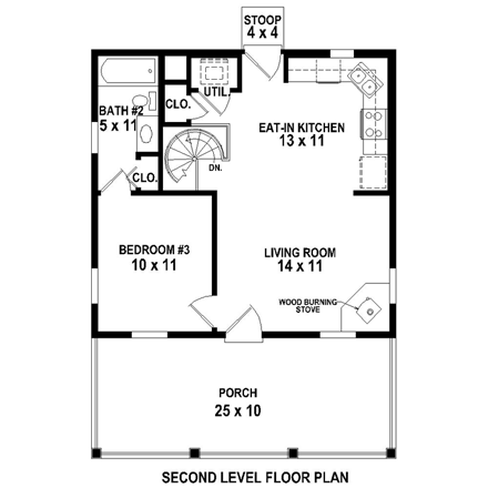 House Plan 44920 Second Level Plan