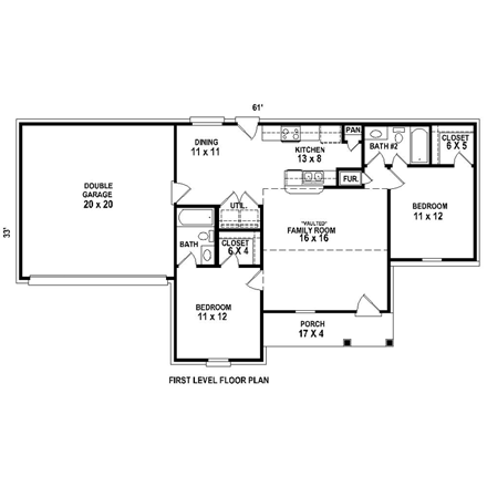 House Plan 44930 First Level Plan