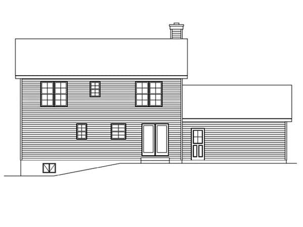 Country Traditional Rear Elevation of Plan 45101