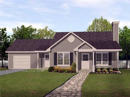 Ranch Traditional Elevation of Plan 45102