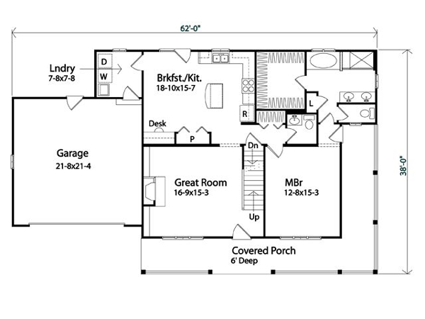 Country Traditional Level One of Plan 45103