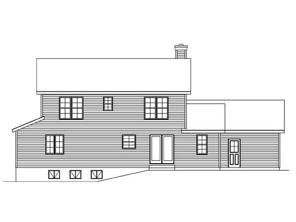 Country Traditional Rear Elevation of Plan 45103