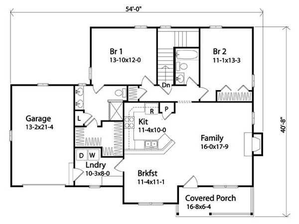 Ranch Traditional Level One of Plan 45104