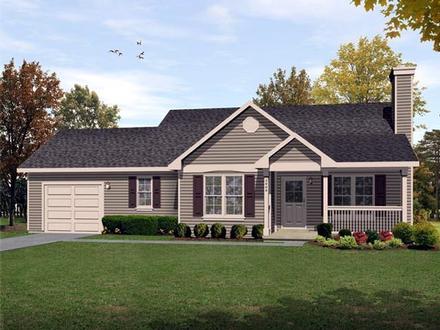 Ranch Traditional Elevation of Plan 45104