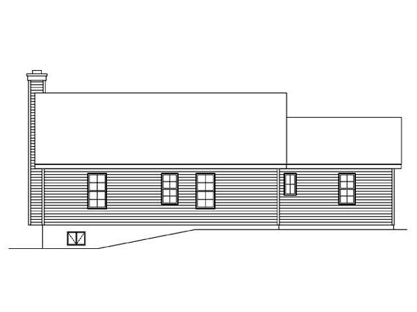 Ranch Traditional Rear Elevation of Plan 45104