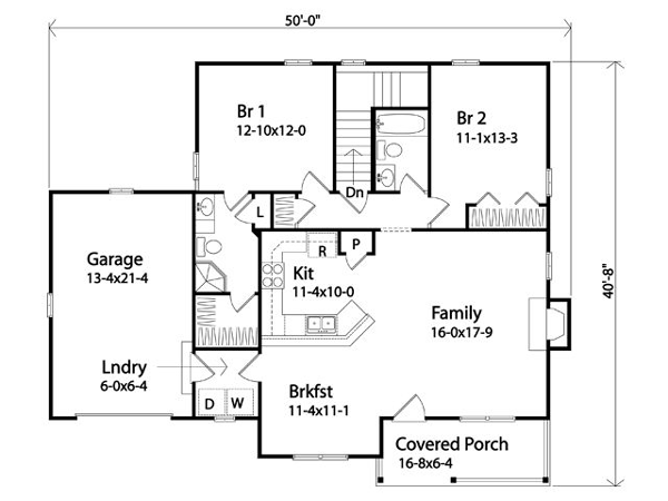 Ranch Traditional Level One of Plan 45105