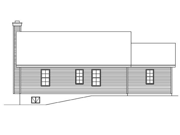 Ranch Traditional Rear Elevation of Plan 45105