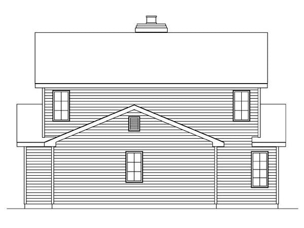 Country Traditional Rear Elevation of Plan 45107