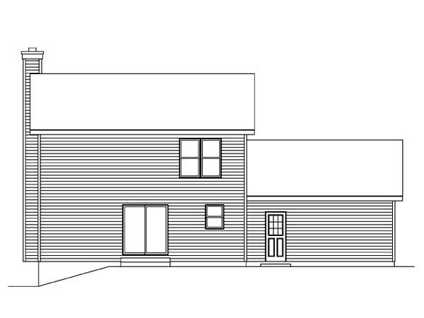 Traditional Rear Elevation of Plan 45108