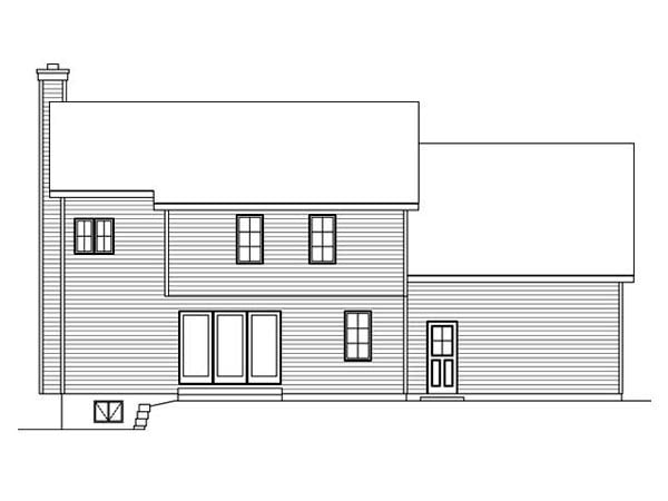 Traditional Rear Elevation of Plan 45111