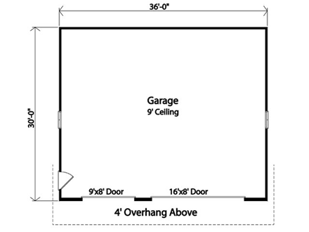 Garage Plan 45115 - 3 Car Garage First Level Plan