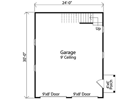 Garage Plan 45119 - 2 Car Garage First Level Plan