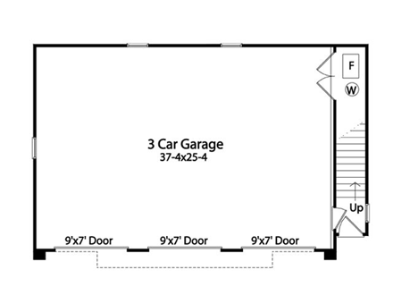 Garage Plan 45120 - 3 Car Garage Apartment First Level Plan