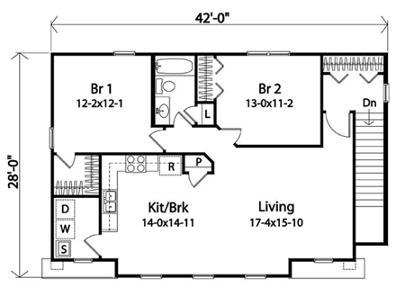 Garage Plan 45120 - 3 Car Garage Apartment Second Level Plan