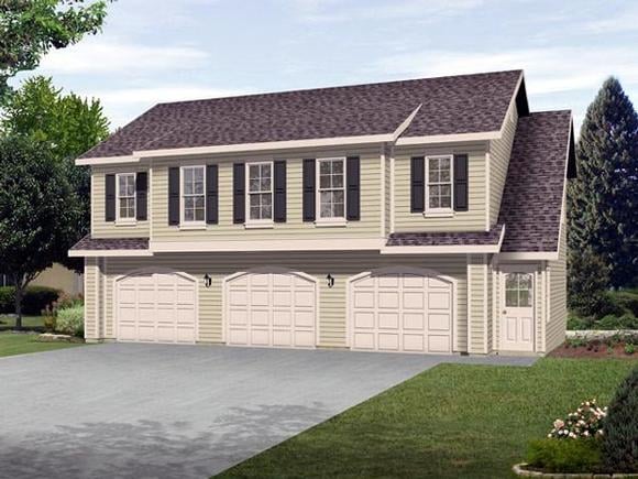 Garage Plan 45120 - 3 Car Garage Apartment Elevation