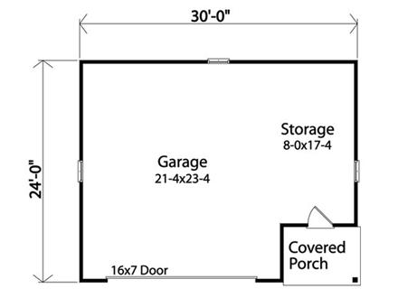 Garage Plan 45124 - 2 Car Garage First Level Plan