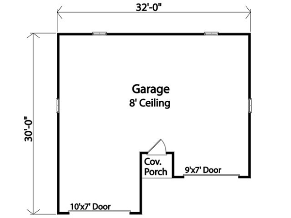 Garage Plan 45126 - 2 Car Garage Level One