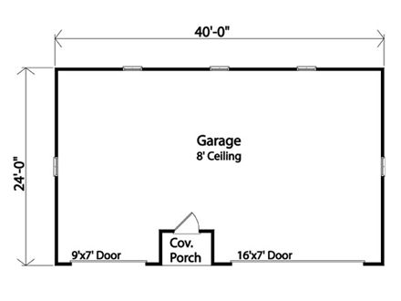 Garage Plan 45127 - 3 Car Garage First Level Plan