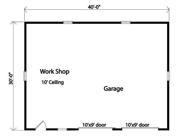 Garage Plan 45129 - 2 Car Garage Level One