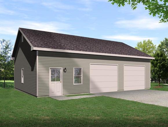 Garage Plan 45129 - 2 Car Garage Elevation