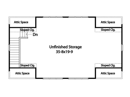 Garage Plan 45131 - 3 Car Garage Second Level Plan