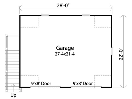 Garage Plan 45132 - 2 Car Garage First Level Plan