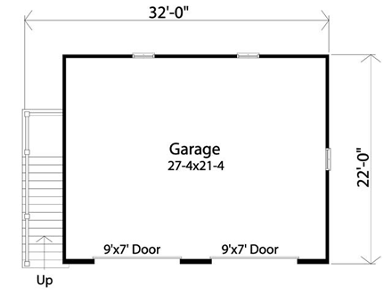 Garage Plan 45134 - 2 Car Garage Apartment First Level Plan