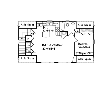 Garage Plan 45135 - 3 Car Garage Apartment Second Level Plan