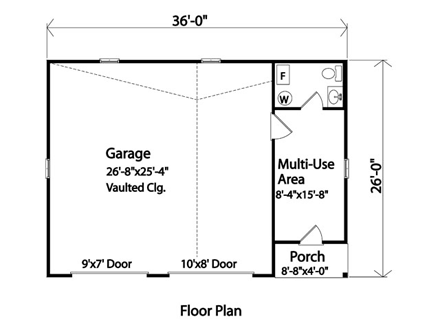 Garage Plan 45136 - 2 Car Garage First Level Plan