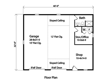 Garage Plan 45142 - 2 Car Garage First Level Plan