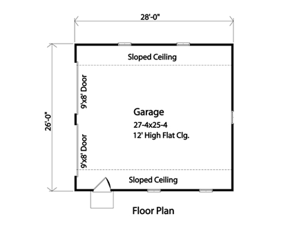 Garage Plan 45143 - 2 Car Garage First Level Plan