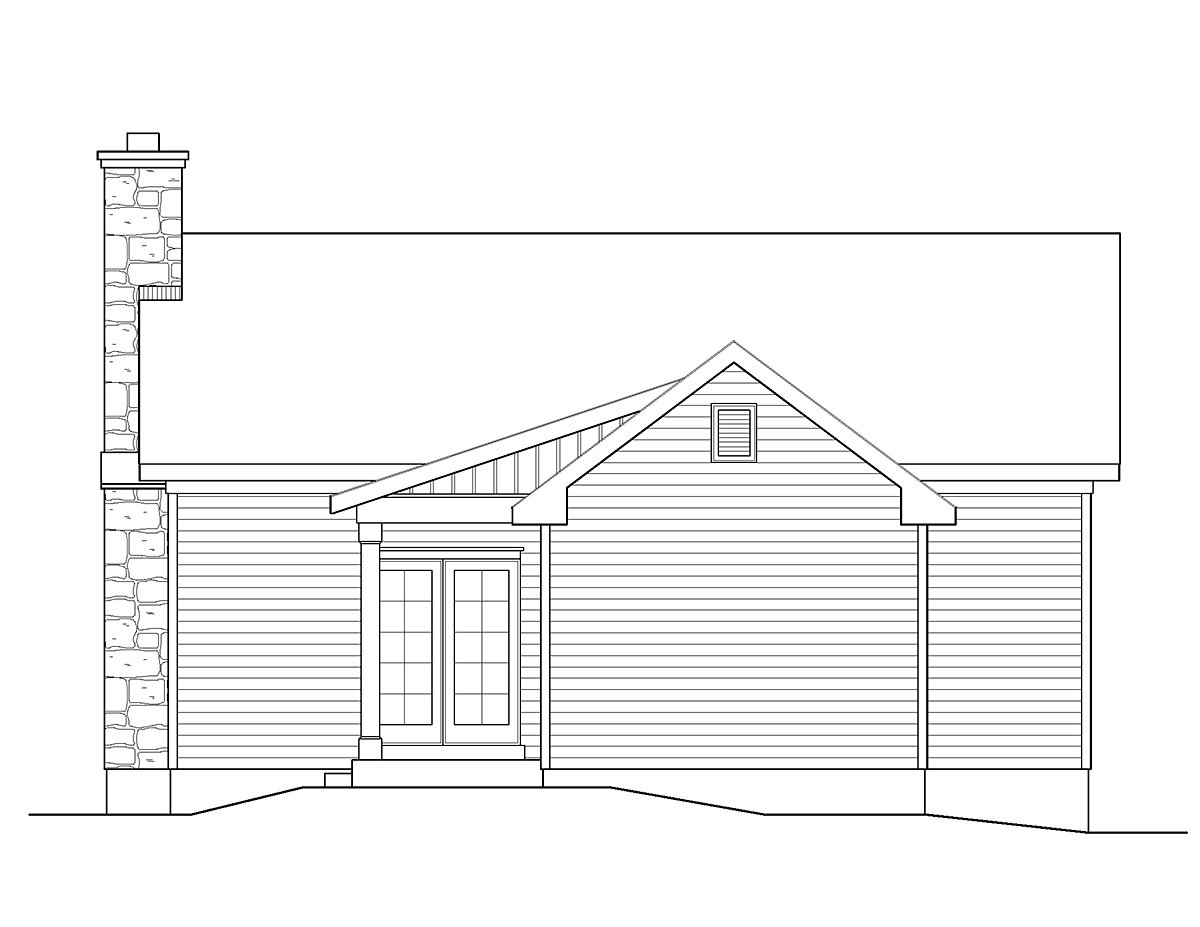Cabin Cottage Country Ranch Traditional Rear Elevation of Plan 45151