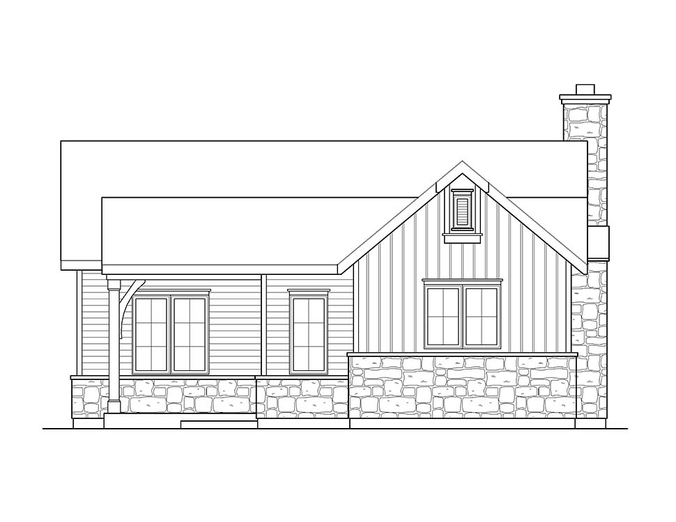 Cabin, Ranch, Traditional Plan with 867 Sq. Ft., 1 Bedrooms, 1 Bathrooms Picture 4