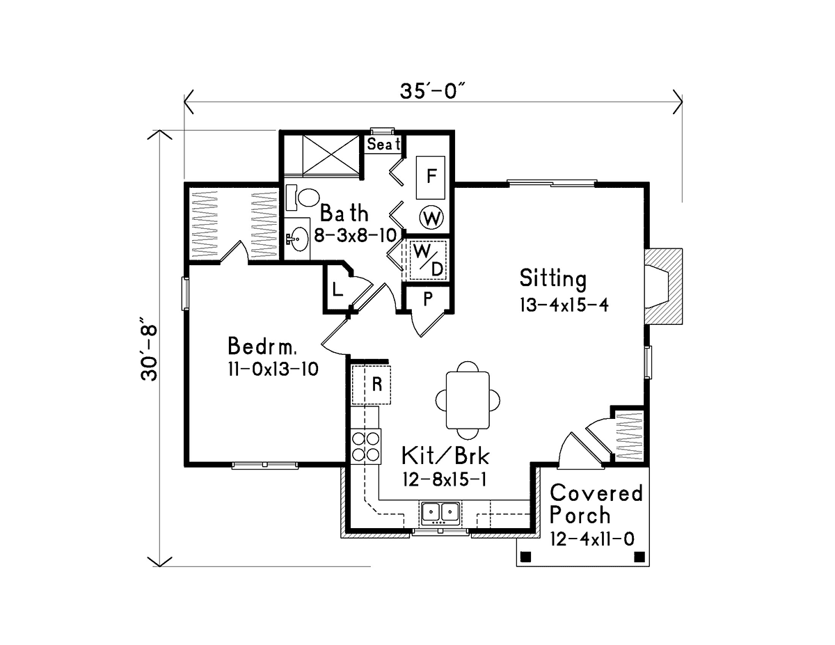 Cabin Country Traditional Level One of Plan 45153