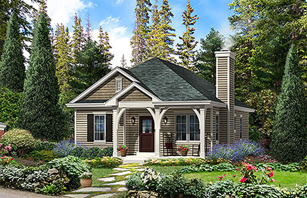 Cabin Country Traditional Elevation of Plan 45154